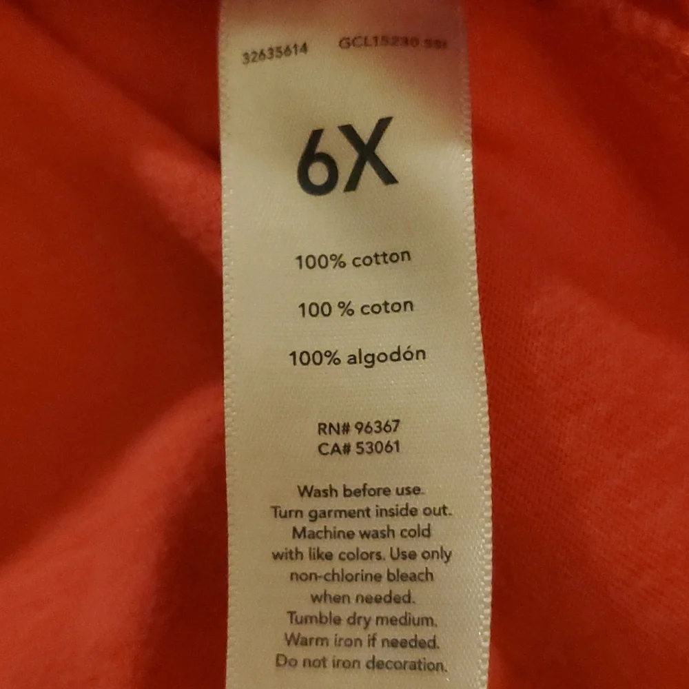 OshKosh B'gosh Girls Long Sleeve Coral Top - Size 6X